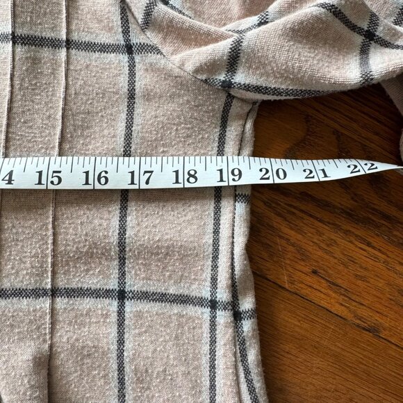 Soft Surroundings Top M Pink Gray Plaid Button-Front Long-Sleeve Tunic - Picture 7 of 7